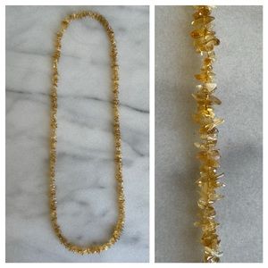VINTAGE • Citrine Necklace Healing Energy Crystal Beaded Hippie Bohemian Witch